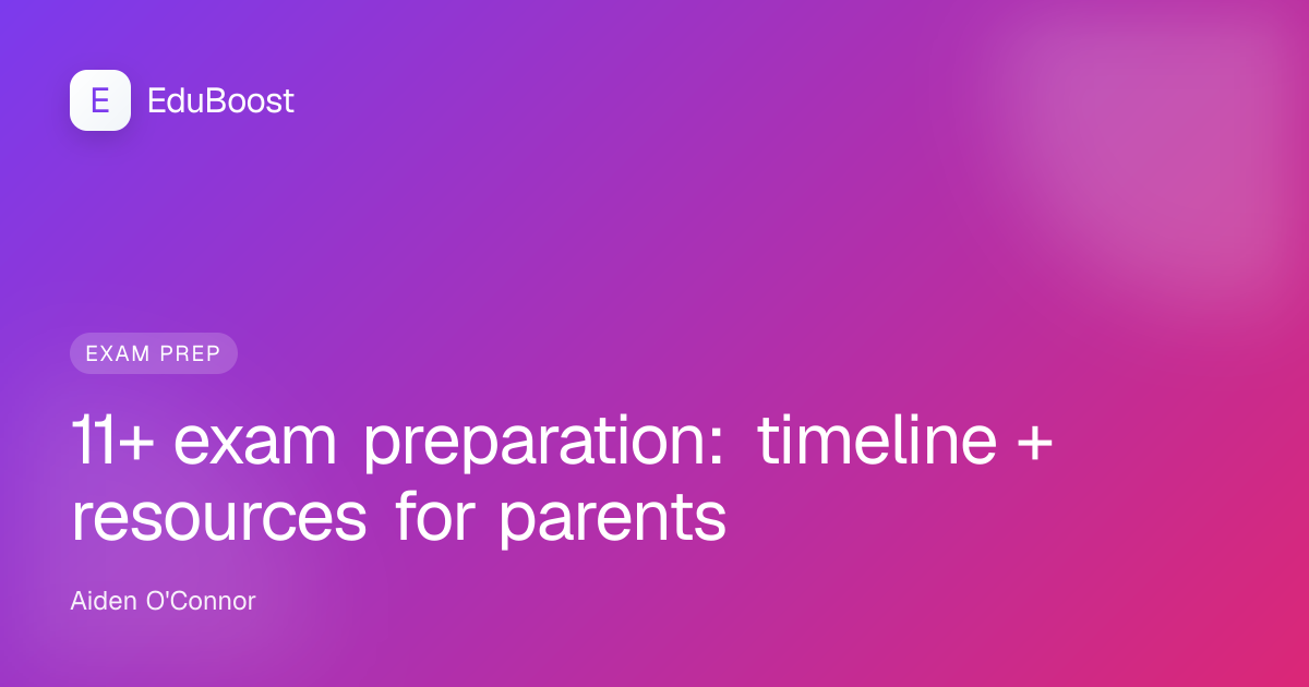 Parent and child studying together for 11 plus exam at home