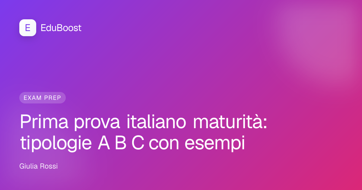 Studente che scrive la prima prova di italiano alla maturità con foglio bianco davanti