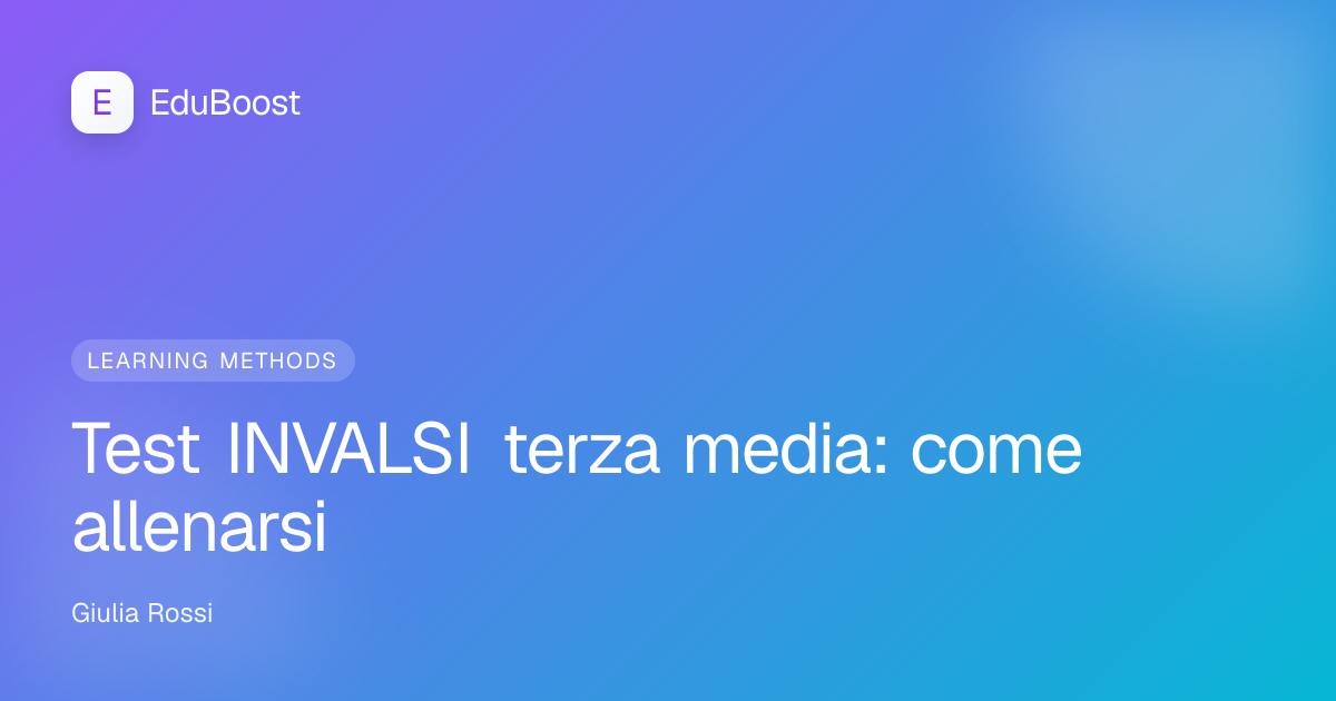 Studente italiano che si allena per il test INVALSI con libri e fogli di simulazione