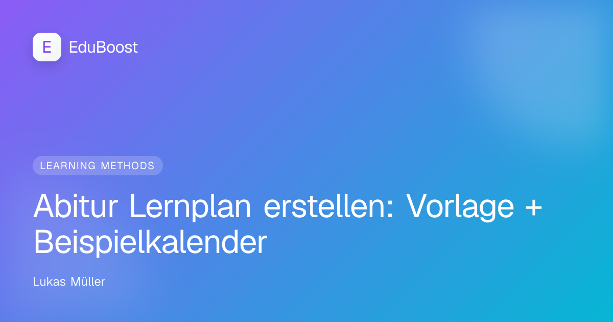 Schüler mit Kalender und Farb-Markern erstellt einen detaillierten Lernplan
