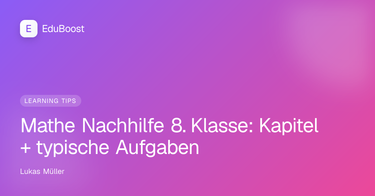Mathe-Schüler der 8. Klasse arbeitet an einer Gleichungsaufgabe