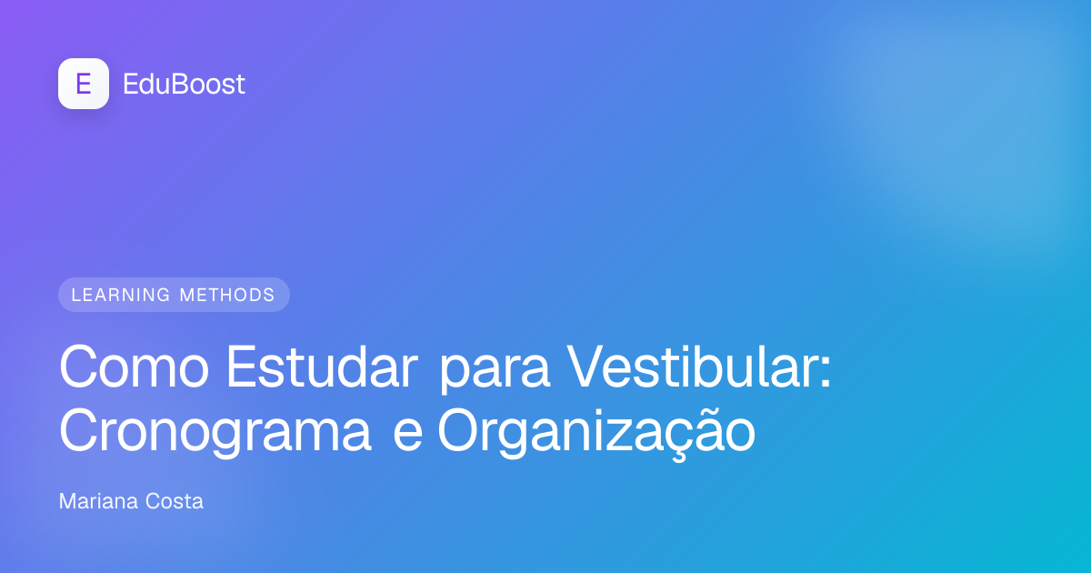 Caderno de planejamento com cronograma de estudos para vestibular