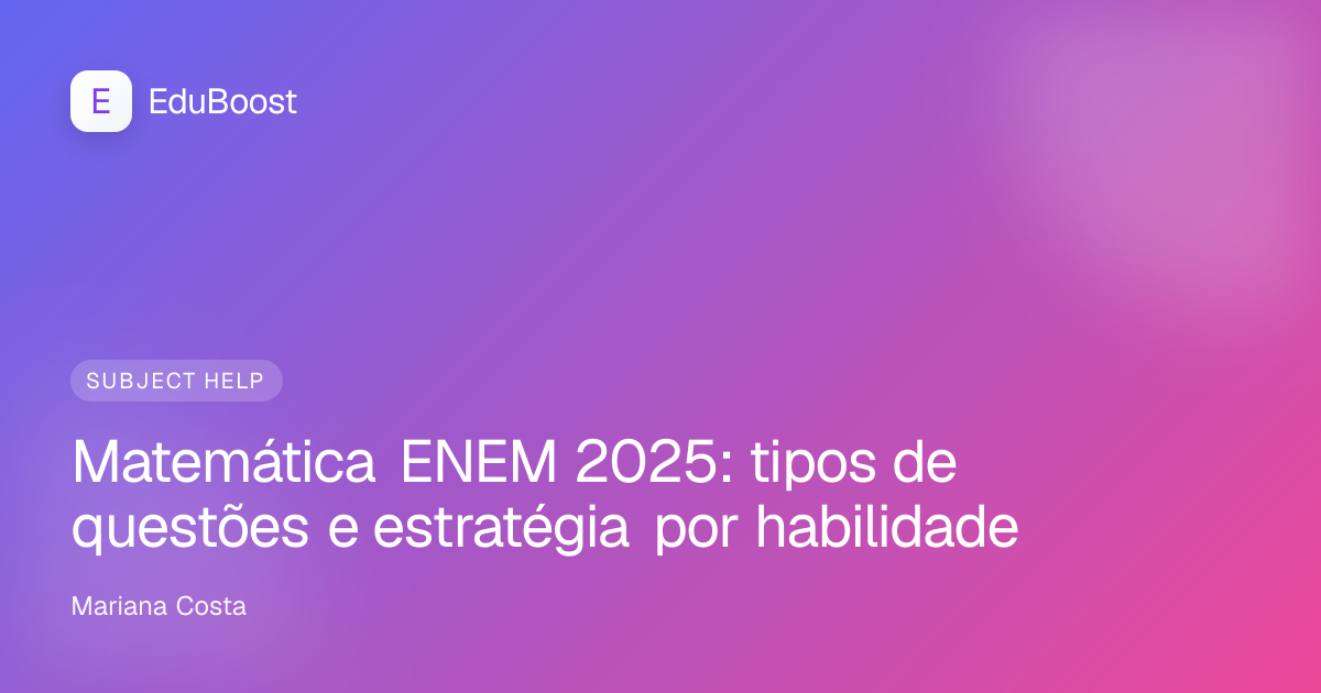 Quadro com equações matemáticas no contexto da preparação para o ENEM