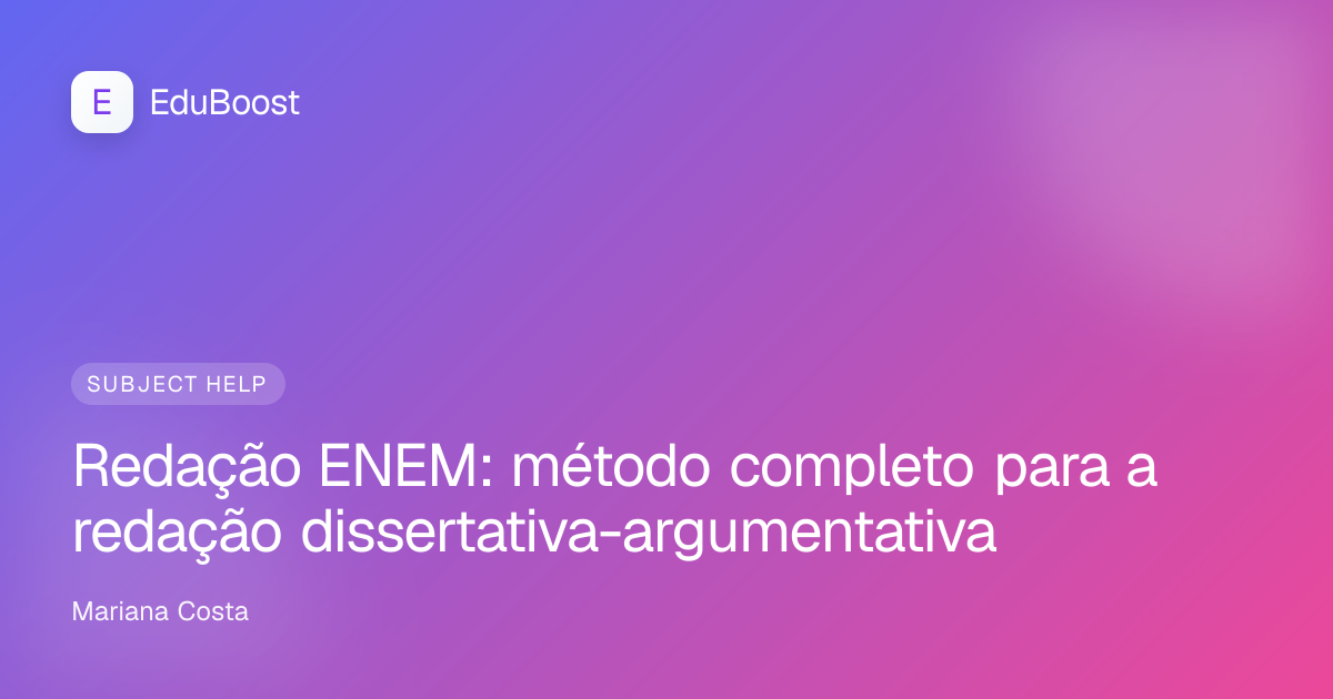 Caderno aberto com anotações, pronto para a redação do ENEM