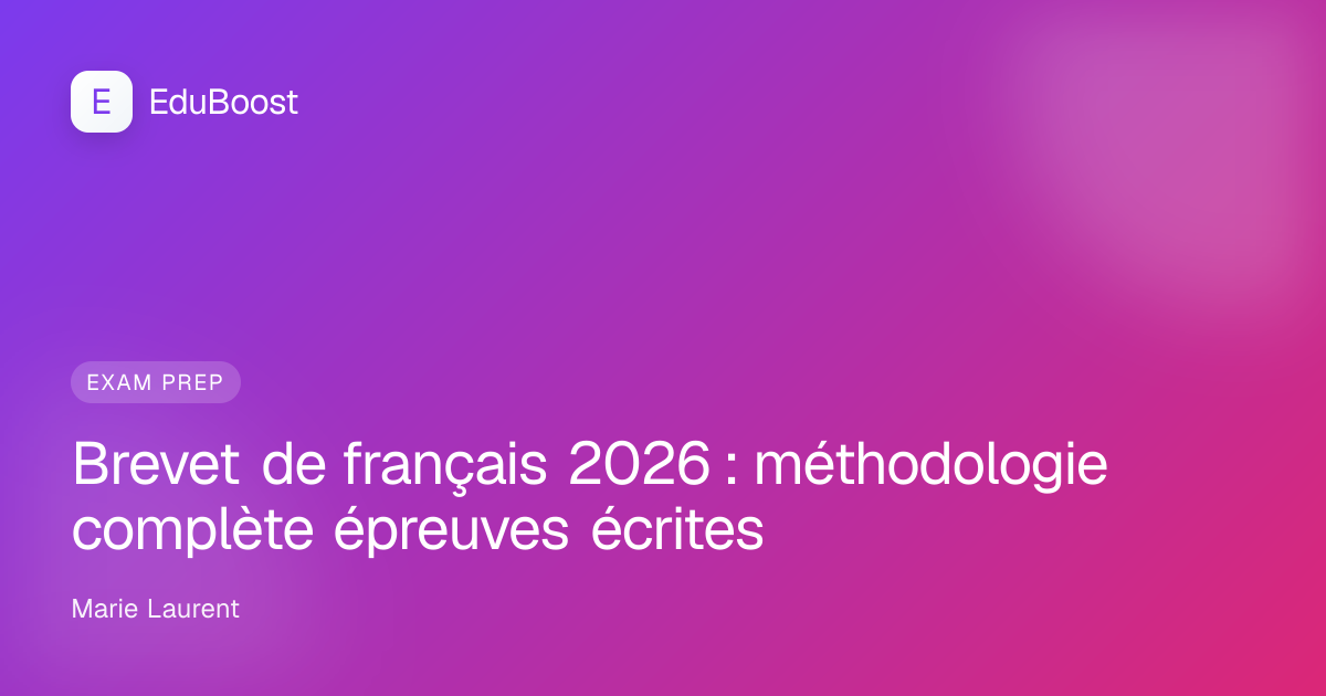 Cahier de français ouvert avec stylo, prêt pour la rédaction