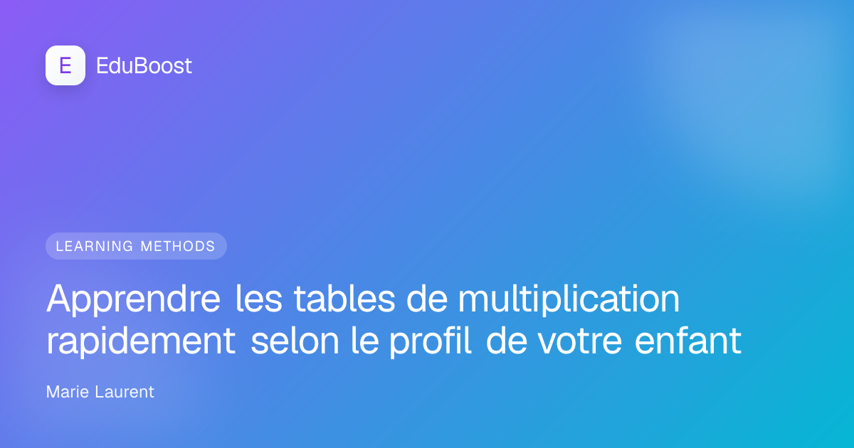 Enfant qui s'entraîne sur les tables de multiplication avec des cartes colorées