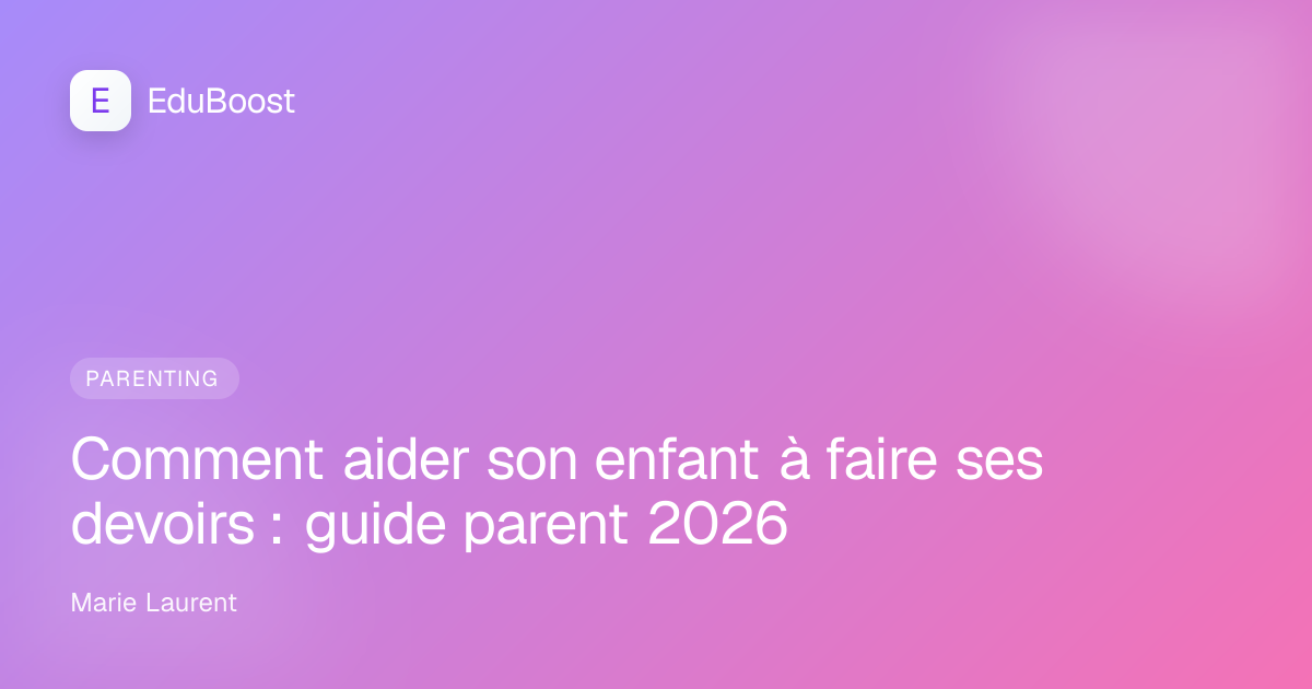Parent aidant son enfant à faire ses devoirs à la table
