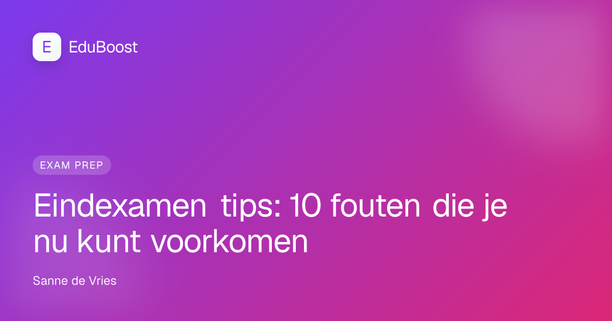 VWO-leerling plant eindexamen voorbereiding met agenda en samenvattingen op bureau