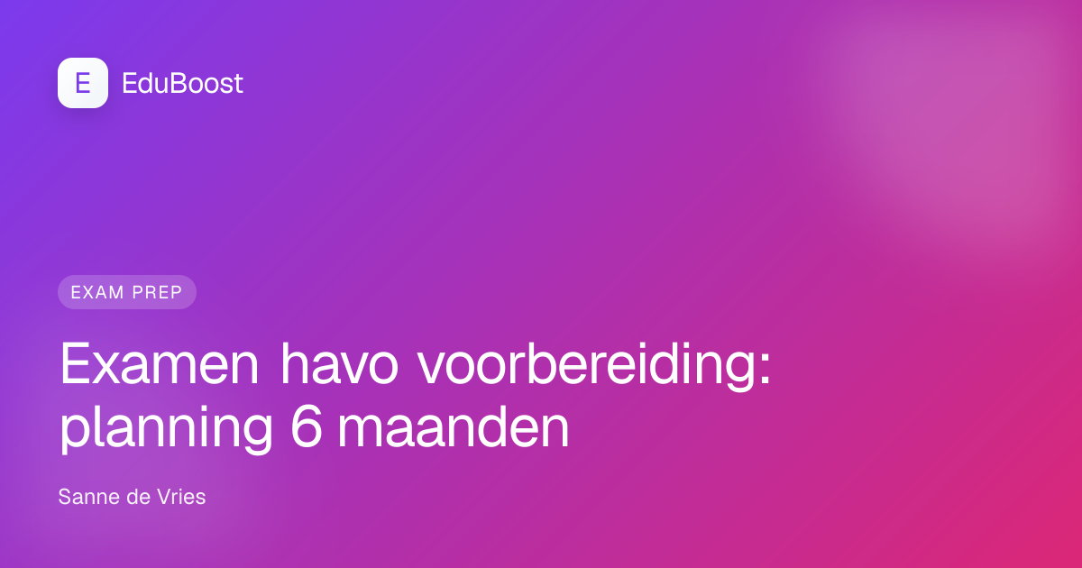Havoleerling aan het studeren met agenda en samenvattingen voor examen voorbereiding