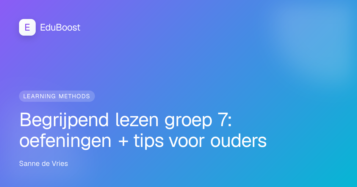 Kind in groep 7 leest aandachtig een tekst aan de keukentafel