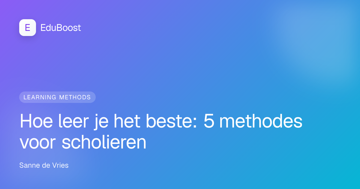 Scholier studeert met effectieve leermethode aan bureau