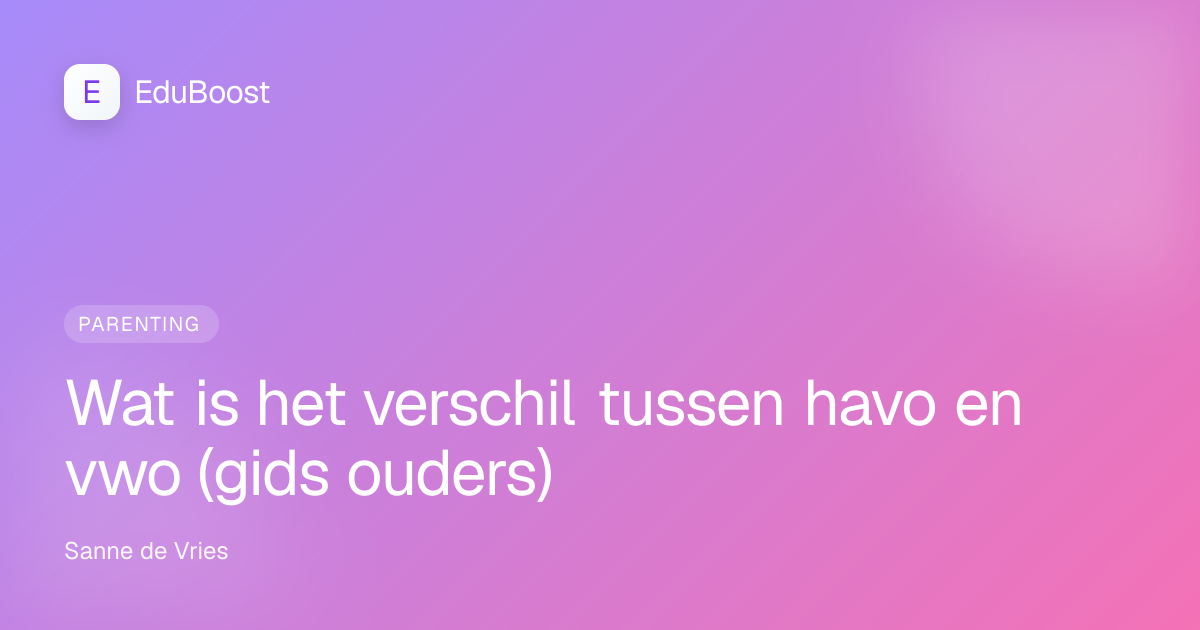 Ouder en kind bespreken middelbare school keuze tussen havo en vwo