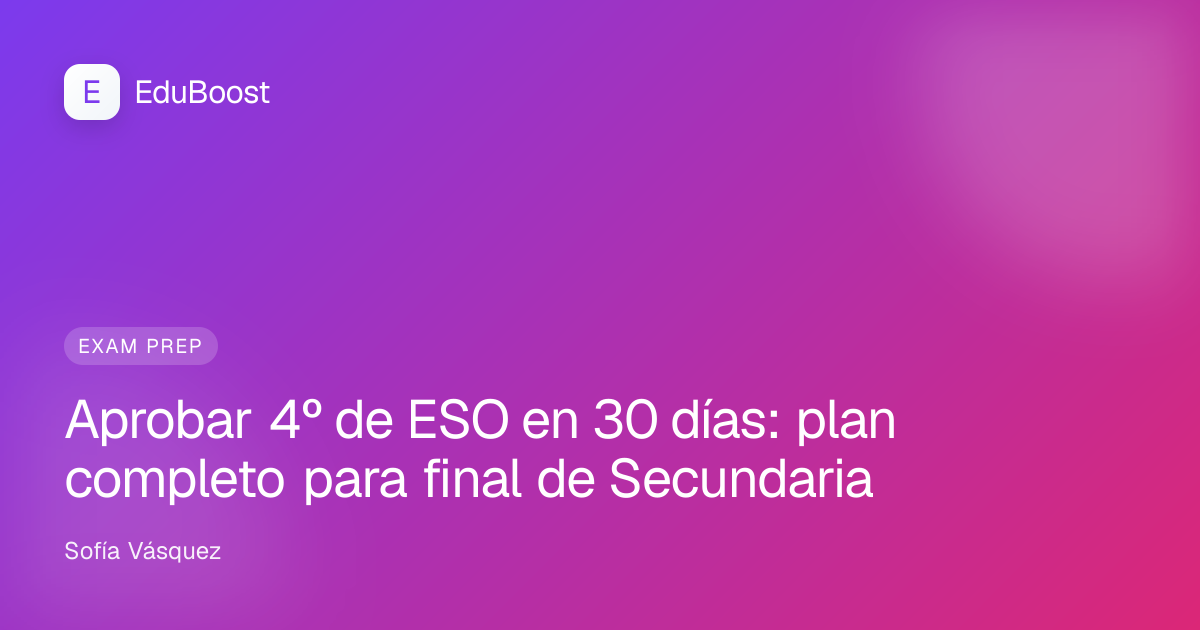 Estudiante de 4º de ESO repasa material para aprobar la Secundaria